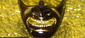 "samurai masks were facial armor which covered either the whole face or part of the face. it expressed anger, which then scared the enemy [...] when you put it on as armor, your inner samurai will arise." (source: lost at e minor)