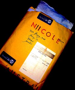 a vintage post stamp is the way to this bird's heart.